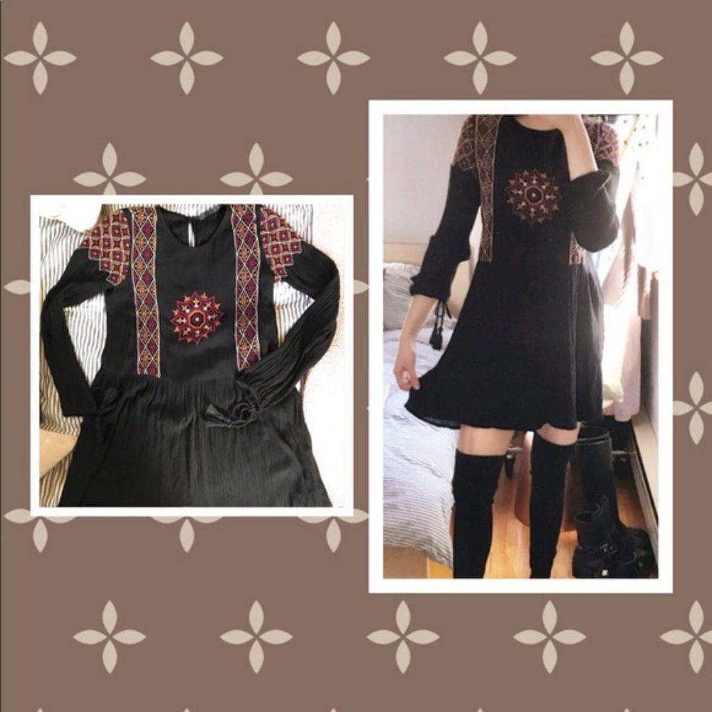✨✨FLASH SALE✨✨Zara black dress with embroidery